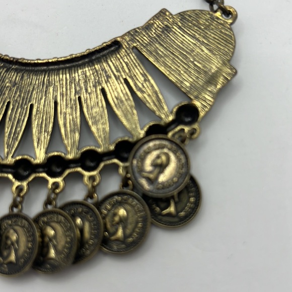 Coin chocker cleopatra style statement necklace costume boho indie unique - Picture 11 of 12